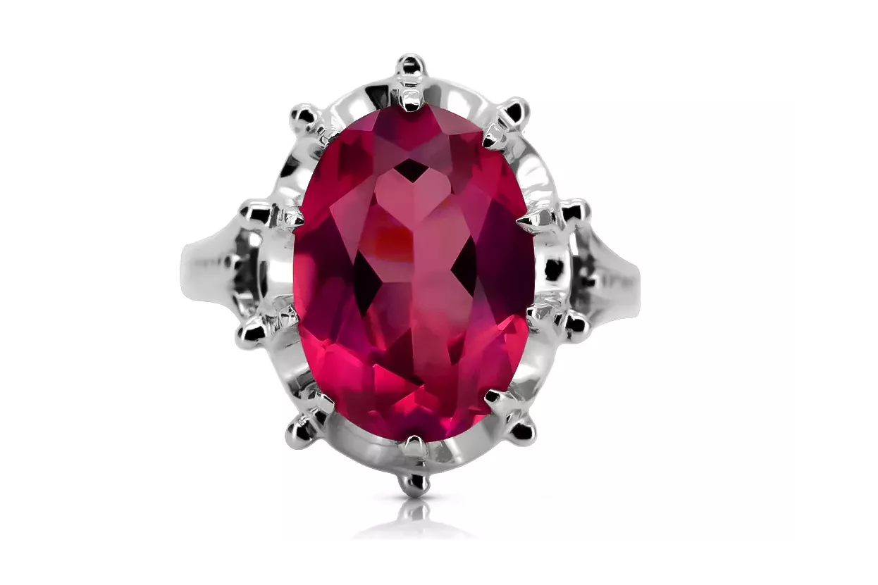 Ruso soviético rosa 14k 585 oro Alexandrite Ruby Esmeralda zafiro anillo Zircon vrc014