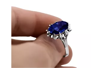 Русское советское кольцо из золота 14 карат 585 пробы с александритом, рубином, изумрудом, сапфиром и цирконом vrc014