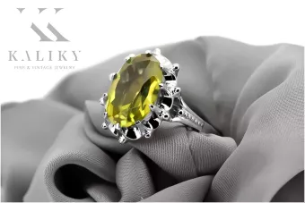 Bague en argent 925 avec Péridot jaune et différentes pierres précieuses vrc079s