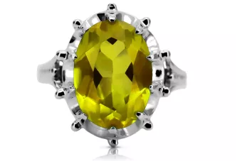 Bague en argent 925 avec Péridot jaune et différentes pierres précieuses vrc079s