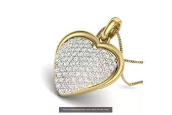 Collar de corazón hermoso en oro blanco con gemas diversas cgcpc009