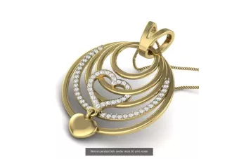 Colgante de corazón hermoso con gemas variadas en oro blanco de 14K cgcpc029