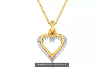 "14K White Gold Heart Pendant with Multicolor Gemstones" cgcpc031