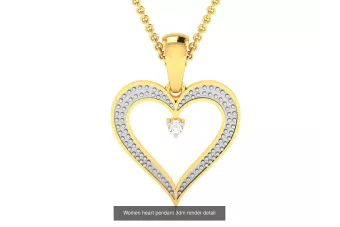 Colgante corazón hermoso en oro blanco 14K con gemas diversas cgcpc038