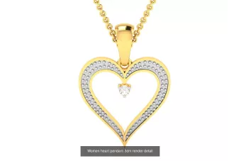 "14K White Gold Heart Pendant with Alexandrite & Mixed Gemstones" cgcpc038