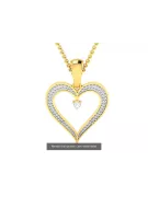 Colgante corazón hermoso en oro blanco 14K con gemas diversas cgcpc038