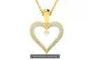 Colgante corazón hermoso en oro blanco 14K con gemas diversas cgcpc038