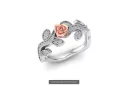 Rose russe rose 14k 585 or Vintage ring vrn001