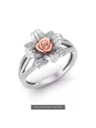 Rose russe rose 14k 585 or Vintage ring vrn001