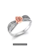 Ruso soviético rosa rosa 14k 585 oro anillo Vintage vrn001