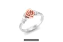 Ruso soviético rosa rosa 14k 585 oro anillo Vintage vrn001