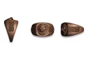 Męski pierścień sygnetowy z lwią głową - złoto różowe i srebro cgcsn001