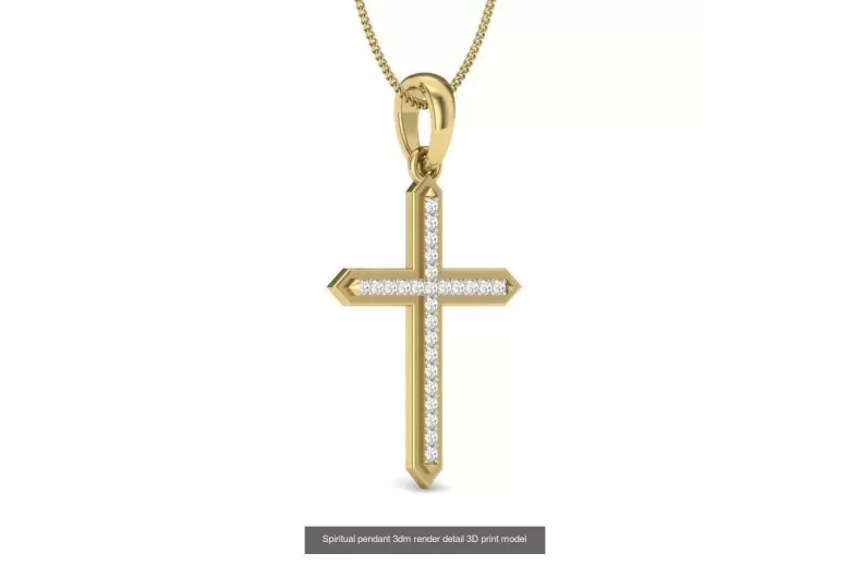 Cruz Católica de Oro ★ russiangold.com ★ Oro 585 333 Precio bajo