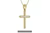 14k Gold Katholische Kreuz mit Rosé, Pink, Gelb & Weiß Steinen cgctc001