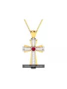 Cruz Católica de Oro ★ russiangold.com ★ Oro 585 333 Precio bajo