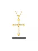 Cruz Católica de Oro ★ russiangold.com ★ Oro 585 333 Precio bajo