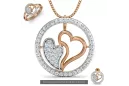 Colgante Corazón Hermoso en Oro Blanco 14K con Gemas Variadas cgcpc019