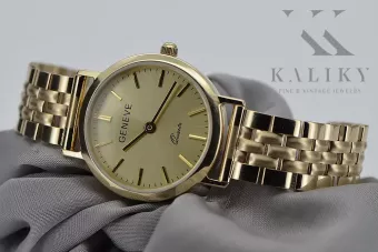 Reloj de pulsera de dama en oro amarillo 14k 585 Geneve lw118y&lbw008y