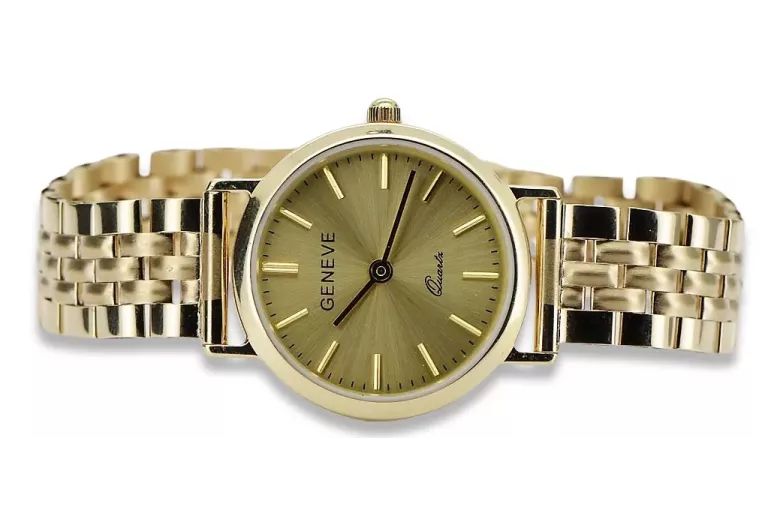 Gold men's watch Geneve ★ zlotychlopak.pl ★ Gold purity 585 333 Low Price!