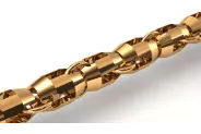 "Tricolor Gold Chain Necklace with Solid Links" cgcc002