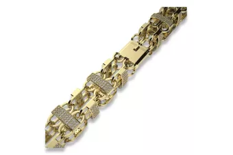 Chaîne en or massif rose et blanc avec zirconiums - 14 carats cgcc004