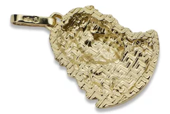 Yellow 14k gold Jezus medallion icon pendant pj004y