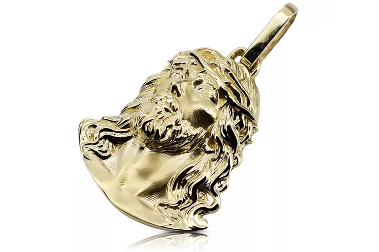 Colgante con icono de medallón de Jesús ★ https://zlotychlopak.pl/es/ ★ Oro 585 333 precio bajo