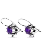 Vintage 925 Boucles d’oreilles alexandrite argent vec092s style soviétique russe