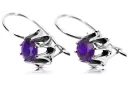 Vintage 925 Boucles d’oreilles alexandrite argent vec092s style soviétique russe