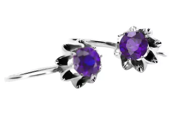 Vintage 925 Boucles d’oreilles alexandrite argent vec092s style soviétique russe