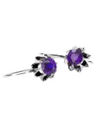 Vintage 925 Silver alexandrite earrings vec092s Russian Soviet style