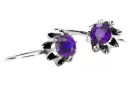 Vintage 925 Silver alexandrite earrings vec092s Russian Soviet style