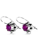 Vintage 925 Silver Amethyst earrings vec092s Russian Soviet style