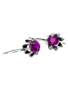 Vintage 925 Silver Amethyst earrings vec092s Russian Soviet style