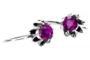 Vintage 925 Silver Amethyst earrings vec092s Russian Soviet style