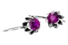 Vintage 925 Silber Amethyst Ohrringe Vec092s Russische Sowjetische Stil