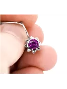 Vintage 925 Silber Amethyst Ohrringe Vec092s Russische Sowjetische Stil