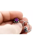 Vintage 925 Silver Amethyst earrings vec092s Russian Soviet style