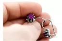 Boucles d’oreilles vintage 925 Silver Amethyst vec092s style soviétique russe