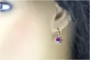 Vintage 925 Silver Amethyst earrings vec092s Russian Soviet style