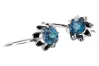 Silber 925 aquamarine Vintage Ohrringe vec092s Russischer Sowjetstil