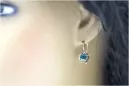 Argent 925 aquamarine Boucles d'oreilles vintage vec092s style soviétique russe