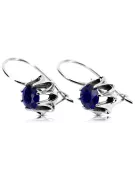 Vintage 925 Silver sapphire earrings vec092s Russian Soviet style