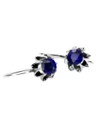 Vintage 925 Silver sapphire earrings vec092s Russian Soviet style