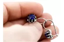 Vintage 925 Silver sapphire earrings vec092s Russian Soviet style