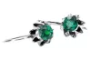 Jahrgang 925 Silber Smaragd Ohrringe Vec092s Russische Sowjet Stil