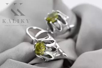 Jahrgang 925 Silber peridot Ohrringe vec092s Russischer Sowjetstil