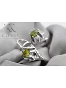 Srebrne kolczyki 925 z peridotem vec092s Vintage