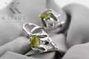 Srebrne kolczyki 925 z peridotem vec092s Vintage