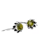 Vintage 925 Boucles d'oreilles peridot en argent vec092s style soviétique russe